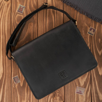 TORBA MĘSKA NA RAMIĘ CZARNA PAOLO PERUZZI VINTAGE T-07-BL