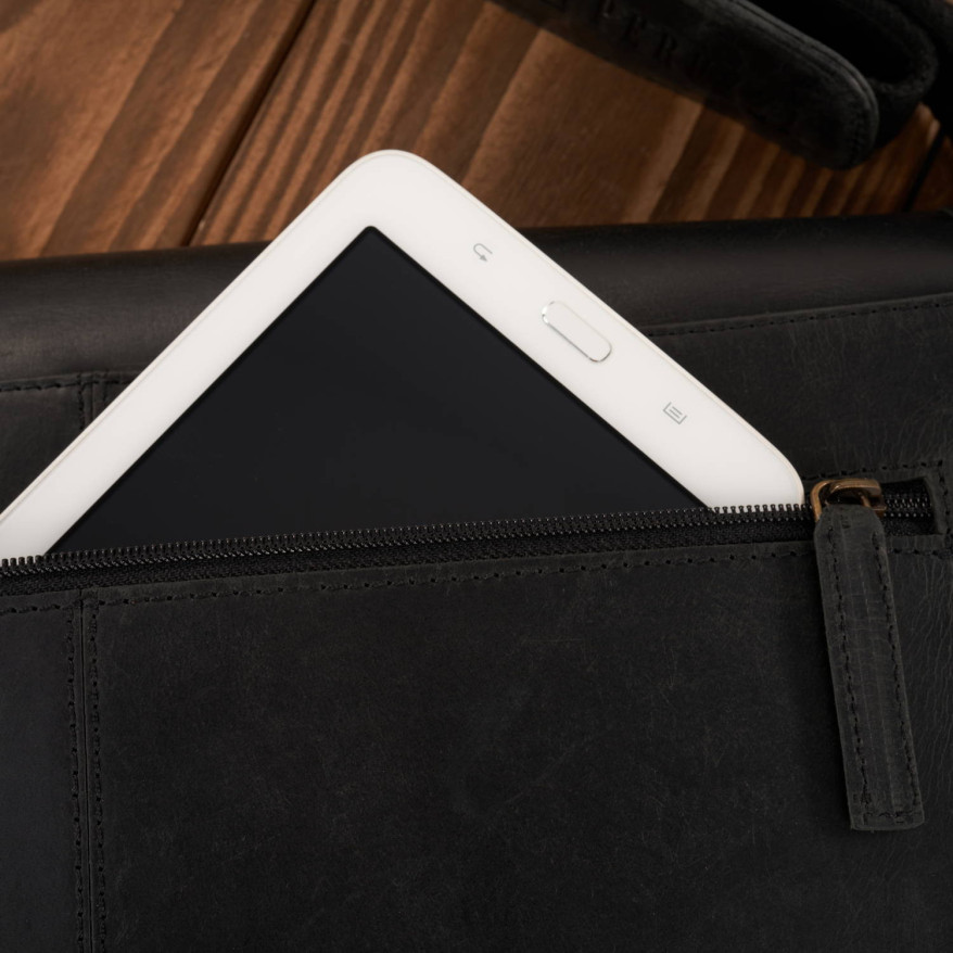 TORBA MĘSKA NA RAMIĘ CZARNA PAOLO PERUZZI VINTAGE T-07-BL