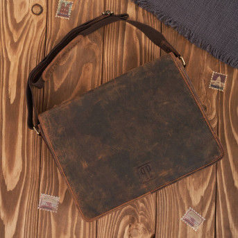 TORBA MĘSKA NA RAMIĘ BRĄZOWA PAOLO PERUZZI VINTAGE T-07-BR