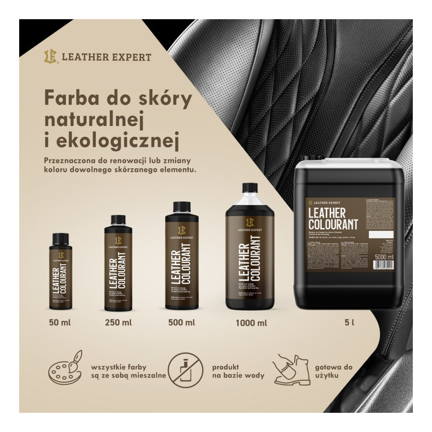 Leather Expert Colourant - Ivory farba do skóry naturalnej i do ekoskóry 50 ml LE-06-50C101