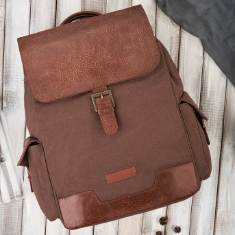 Plecak męski brązowy do szkoły A4 na laptopa plecak podróżny wegański Paolo Peruzzi