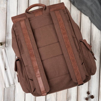 Plecak męski brązowy do szkoły A4 na laptopa plecak podróżny wegański Paolo Peruzzi