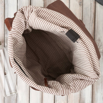 Plecak męski brązowy do szkoły A4 na laptopa plecak podróżny wegański Paolo Peruzzi