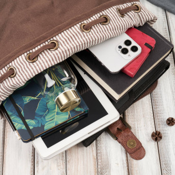 Plecak męski brązowy do szkoły A4 na laptopa plecak podróżny wegański Paolo Peruzzi