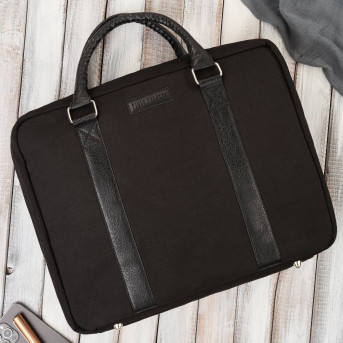 Torba męska na ramię lub do ręki wegańska do pracy na laptopa czarna