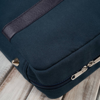 Torba męska na ramię lub do ręki wegańska do pracy na laptopa granatowa