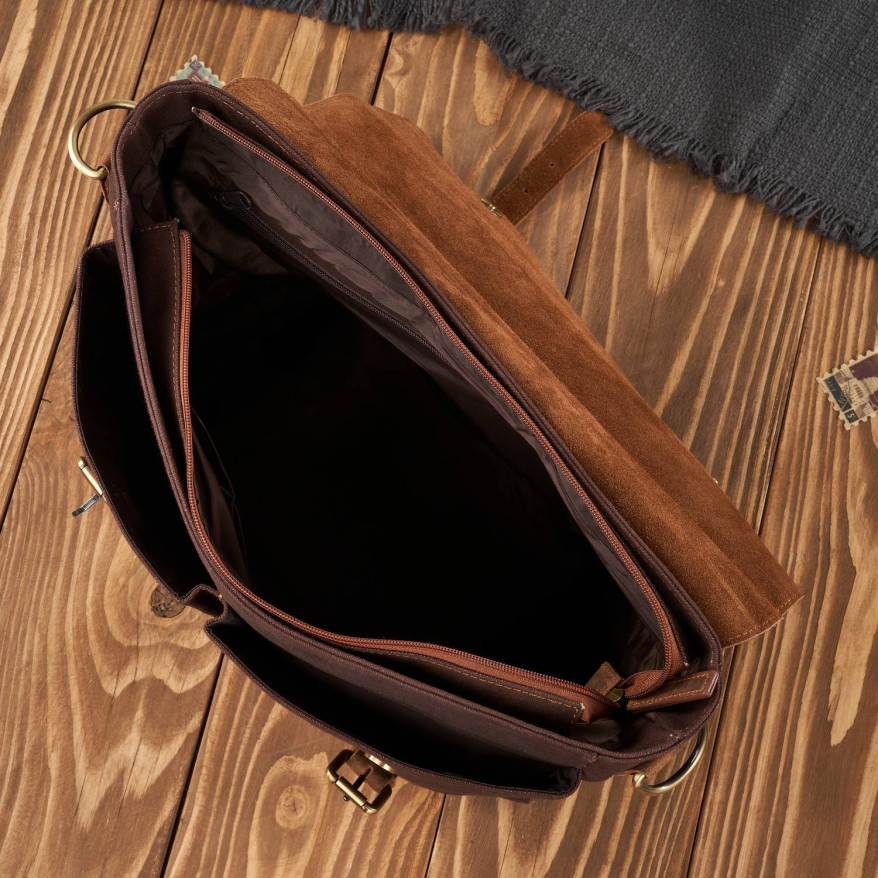 Zestaw prezentowy dla niego: portfel męski i torba na ramię ZUP-06-BR