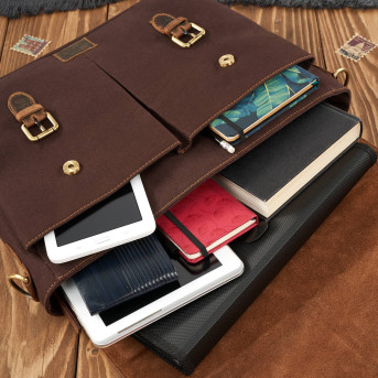Zestaw prezentowy dla niego: portfel męski i torba na ramię ZUP-06-BR