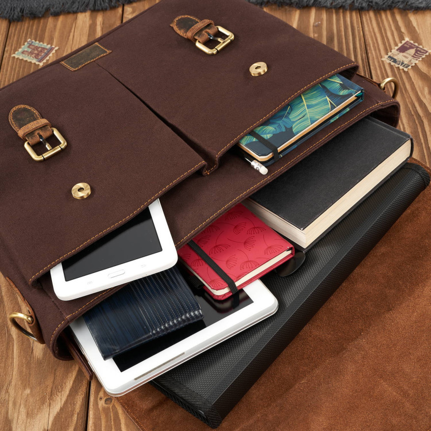 Zestaw prezentowy dla niego: portfel męski i torba na ramię ZUP-06-BR