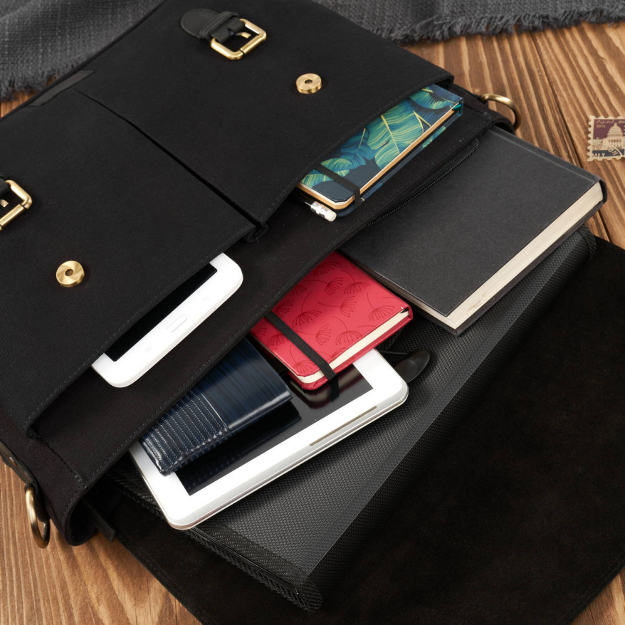 Zestaw prezentowy dla niego: portfel męski i torba na ramię ZUP-06-BL