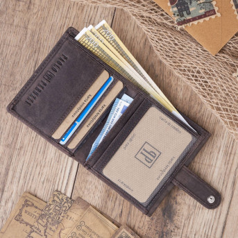 Portfel męski T-04-BR skórzane etui na klucze T-49-BR Zestaw prezentowy dla niego