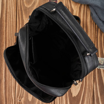 Torba męska na ramię listonoszka skórzana czarna do pracy