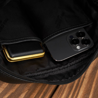 Torba męska na ramię listonoszka skórzana czarna do pracy