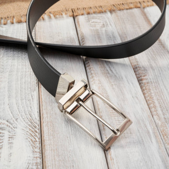 Pasek męski skórzany dwustronny brązowy i czarny z delikatnym tłoczeniem