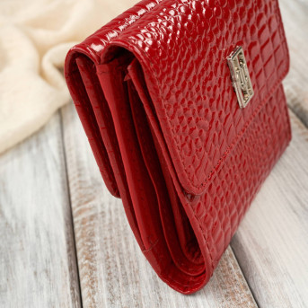 Portfel damski skórzany mały RFID Paolo Peruzzi portfel damski czerwony