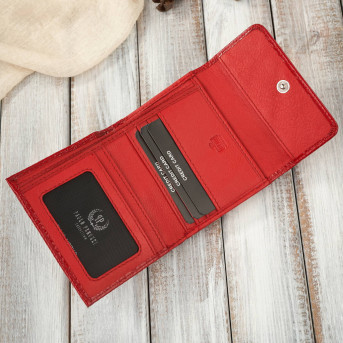 Portfel damski skórzany mały RFID Paolo Peruzzi portfel damski czerwony