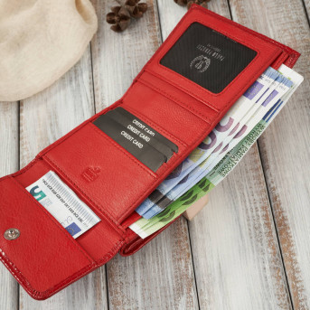 Portfel damski skórzany mały RFID Paolo Peruzzi portfel damski czerwony