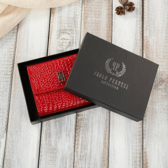 Portfel damski skórzany mały RFID Paolo Peruzzi portfel damski czerwony