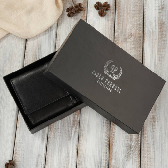 Portfel damski skórzany duży czarny z ochroną RFID elegancki Paolo Peruzzi AL-06-BL