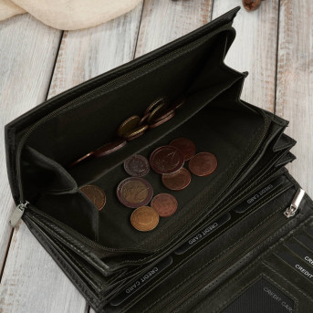 Klasyczny portfel damski skórzany Paolo Peruzzi portfel damski duży RFID AL-07