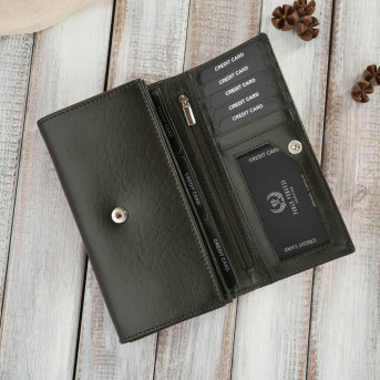 Klasyczny portfel damski skórzany Paolo Peruzzi portfel damski duży RFID AL-07