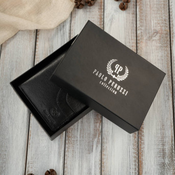 Portfel damski skórzany klasyczny czarny ze skóry naturalnej licowej