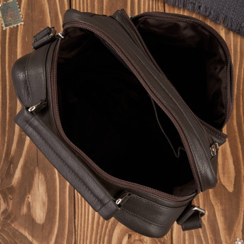 Torba męska skórzana na ramię i do ręki do pracy brązowy