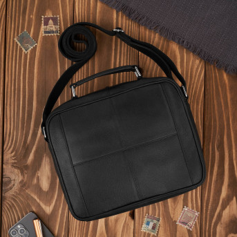 Torba męska skórzana na ramię i do ręki do pracy czarna