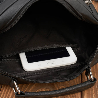 Torba męska skórzana na ramię i do ręki do pracy czarna