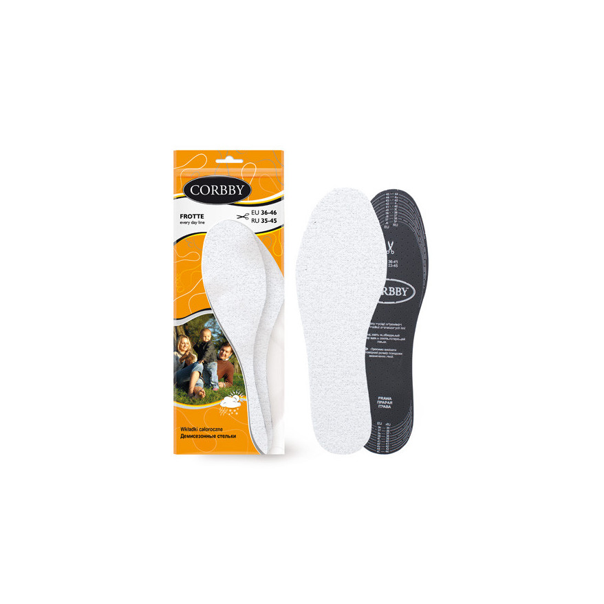 Wkładki do butów z aktywnym węglem uniwersalne Corbby R. 36-46