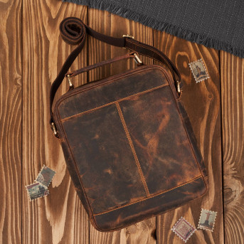 Torba męska skórzana vintage brązowa listonoszka męska Paolo Peruzzi T-127-HBR