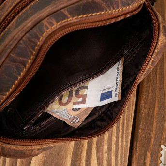 Saszetka męska skórzana do ręki vintage brązowa Paolo Peruzzi T-129-HBR