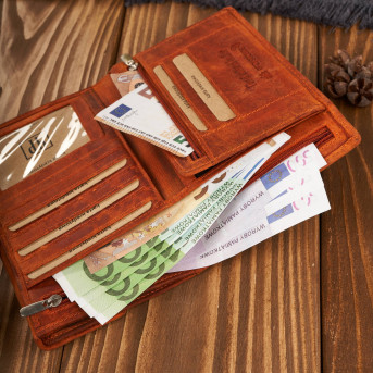 Portfel damski duży podwójny Paolo Peruzzi portfel damski skóra naturalna T-134