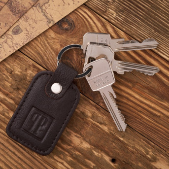 Portfel męski skórzany brązowy T-46-BR i brelok T-86-BR do kluczy zestaw prezentowy ZUP-135-BR