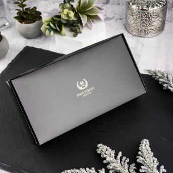 Portfel męski skórzany czarny T-46-BL  i brelok do kluczy  T-86-BL  zestaw prezentowy ZUP-135-BL