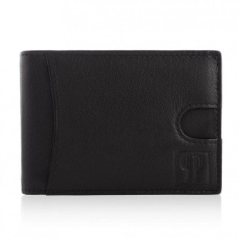 Portfel męski skórzany czarny T-46-BL  i brelok do kluczy  T-86-BL  zestaw prezentowy ZUP-135-BL