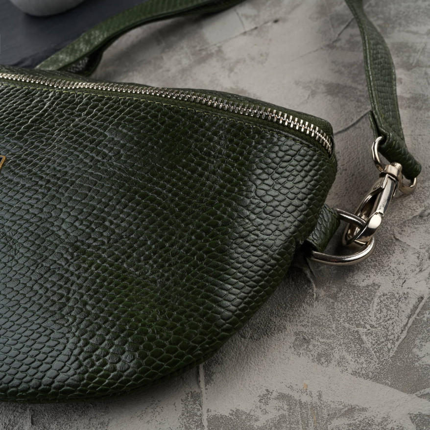 Nerka damska skórzana ciemnozielona saszetka pojemna Paolo Peruzzi T-36-PGB