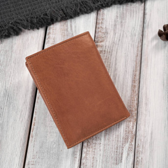 Portfel męski skórzany koniakowy klasyczny elegancki  z ochroną RFID Paolo Peruzzi AY-10-CG