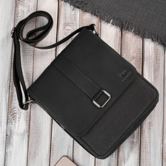 Portfel męski pionowy na zamek AY-06-BL i torba męska skórzana na ramię AY-01-BL zestaw upominkowy Paolo Peruzzi ZUP-138