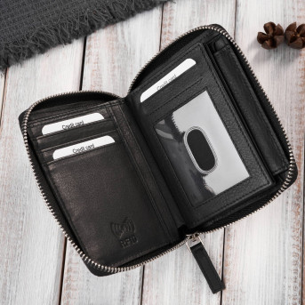 Portfel męski pionowy na zamek AY-06-BL i torba męska skórzana na ramię AY-01-BL zestaw upominkowy Paolo Peruzzi ZUP-138