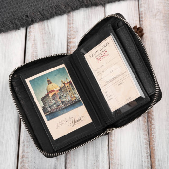 Portfel męski pionowy na zamek AY-06-BL i torba męska skórzana na ramię AY-01-BL zestaw upominkowy Paolo Peruzzi ZUP-138