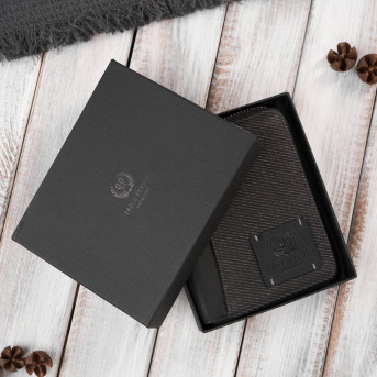 Portfel męski pionowy na zamek AY-06-BL i torba męska skórzana na ramię AY-01-BL zestaw upominkowy Paolo Peruzzi ZUP-138