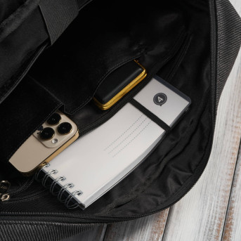 Portfel męski skórzany pionowy AY-06-BL i torba męska na laptopa AY-02-BL zestaw upominkowy ZUP-140