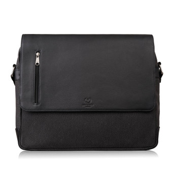 Portfel męski skórzany pionowy AY-06-BL i torba męska na laptopa AY-02-BL zestaw upominkowy ZUP-140