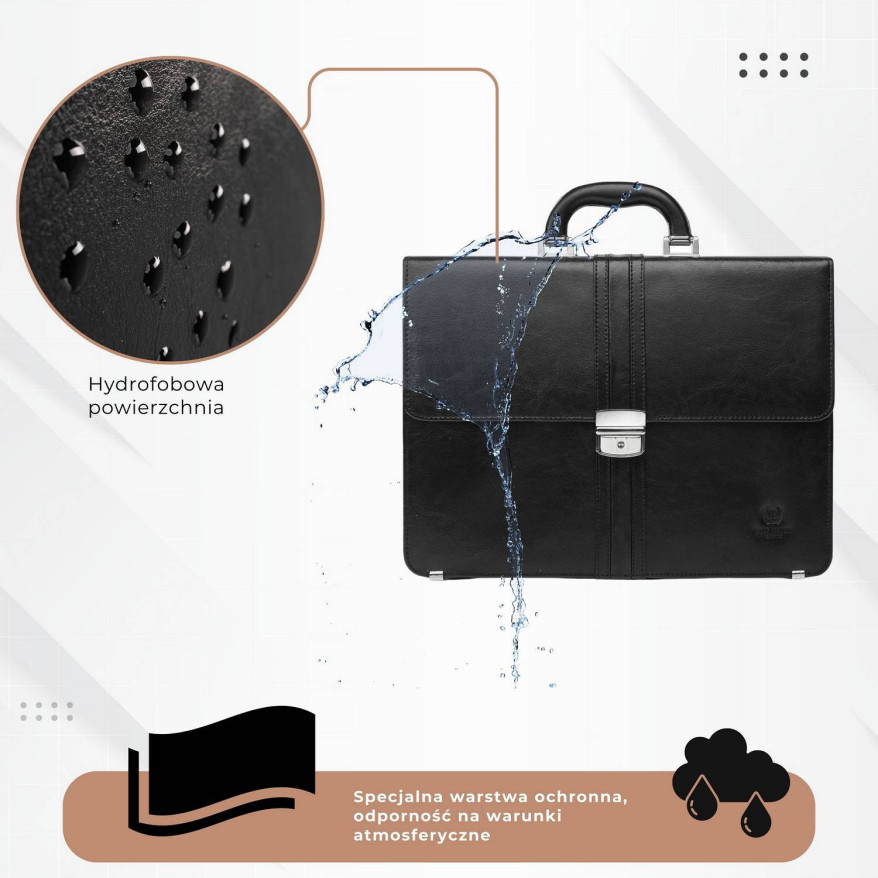 Aktówka męska skórzana Paolo Peruzzi do ręki i na ramię