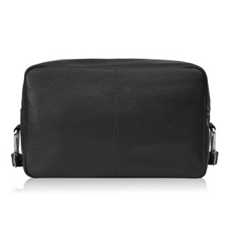 Torebka damska skórzana na ramię klasyczna czarna pojemna E-30-BL