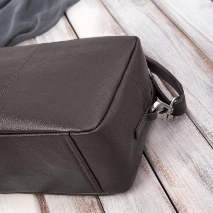 Torebka damska skórzana na ramię brązowa klasyczna pojemna E-30-BR