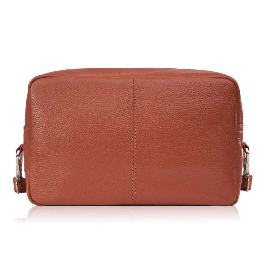 Torebka damska skórzana na ramię koniakowa pojemna klasyczna E-30-CG