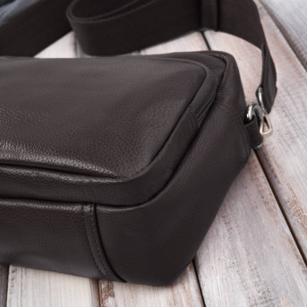 Torebka damska listonoszka skórzana z etui na klucze i drobiazgi brązowa E-34-BR