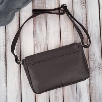 Torebka damska mała listonoszka skórzana na ramię brązowa E-35-BR